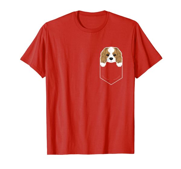 cavalier king charles spaniel in my pocket cute dog t-shirt, White;black 
cavalier king charles spaniel in my pocket cute dog t-shirt, White;black