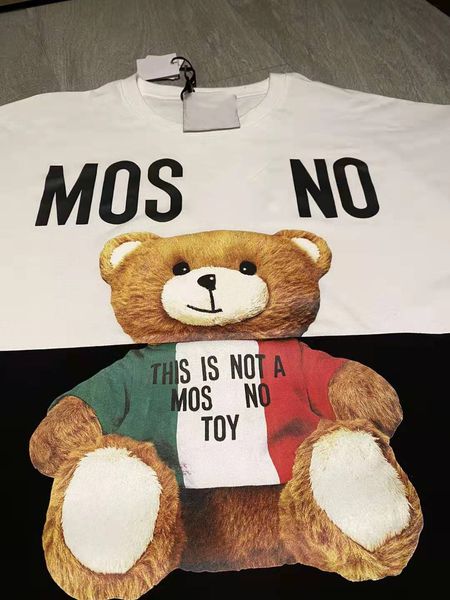 fashion brand mos2021 spring and summer new bear letter printed round neck korean couple loose and versatile short sleeve t-shirt0, White;black
fashion brand mos2021 spring and summer new bear letter printed round neck korean couple loose and versatile short sleeve t-shirt0, White;black