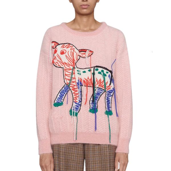 sweaters runway women harajuku fawn embroidery tassel loose pink pullover sweater round neck knitted jumper winter, White;black
sweaters runway women harajuku fawn embroidery tassel loose pink pullover sweater round neck knitted jumper winter, White;black