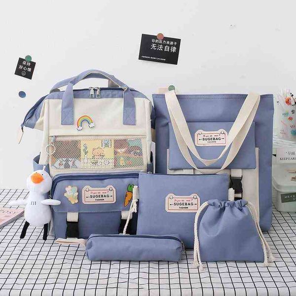 2021 5pcs/set canvas school backpacks women lovely school bags for teenage girls bookbags students travel shoulder bags female y1105
2021 5pcs/set canvas school backpacks women lovely school bags for teenage girls bookbags students travel shoulder bags female y1105