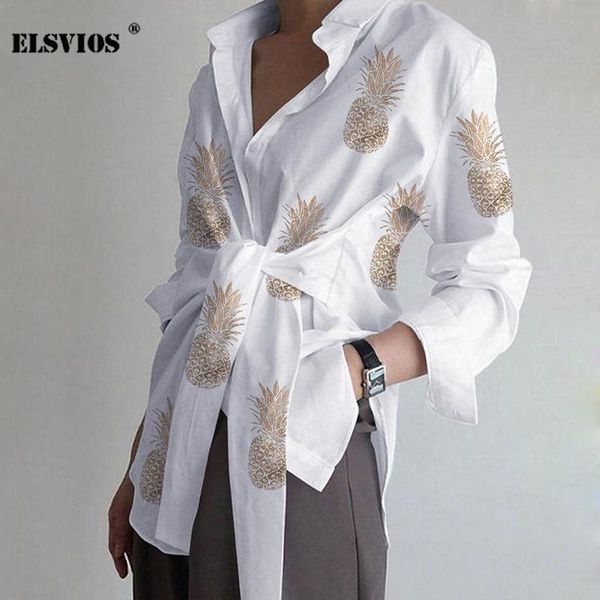 women's blouses & shirts fall winter fashion v neck pineapple print long sleeve loose bandage lady casual elegant office irregular, White
women's blouses & shirts fall winter fashion v neck pineapple print long sleeve loose bandage lady casual elegant office irregular, White