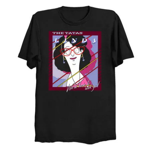 the tatas linda belcher bob's burgers music band cartoon funny black tshirt s6xl, White;black
the tatas linda belcher bob's burgers music band cartoon funny black tshirt s6xl, White;black