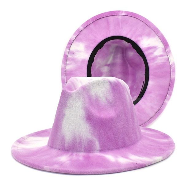 wide brim hats women's cap fedoras men's hat spring tie dye felt cowboy beach black sun winter fashion2021autumn jazz european ame, Blue;gray
wide brim hats women's cap fedoras men's hat spring tie dye felt cowboy beach black sun winter fashion2021autumn jazz european ame, Blue;gray