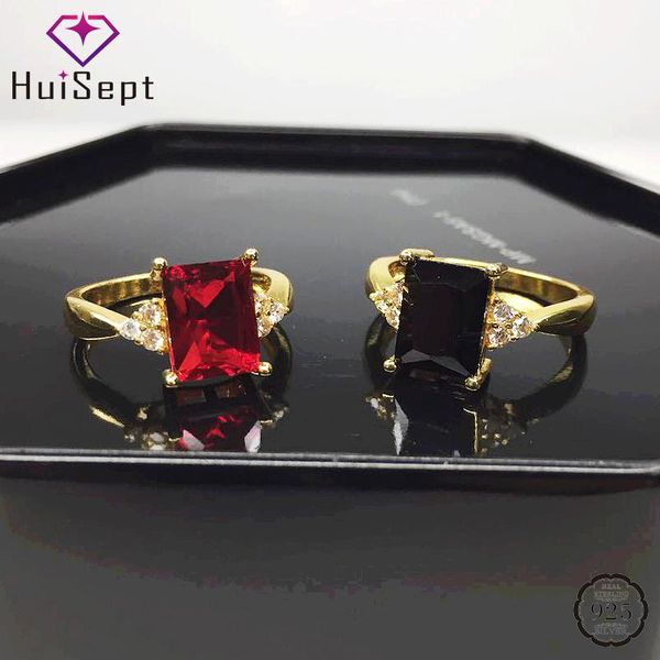 cluster rings huisept classic silver 925 ring for women rectangle shpae ruby obsidian zircon gemstone jewelry ornament wedding wholesale, Golden;silver
cluster rings huisept classic silver 925 ring for women rectangle shpae ruby obsidian zircon gemstone jewelry ornament wedding wholesale, Golden;silver