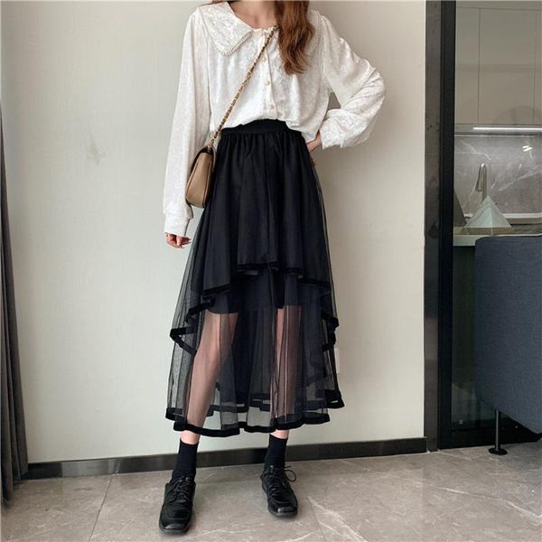 skirts 2021 autumn women tiered fairy solid high waist irregular fluffy skirt elegant patchwork mesh slim loose, Black
skirts 2021 autumn women tiered fairy solid high waist irregular fluffy skirt elegant patchwork mesh slim loose, Black