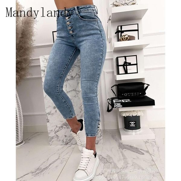 women's jeans mandylandy summer high waist pocket solid denim pencil ankle-length pants casual slim single-breasted, Blue
women's jeans mandylandy summer high waist pocket solid denim pencil ankle-length pants casual slim single-breasted, Blue