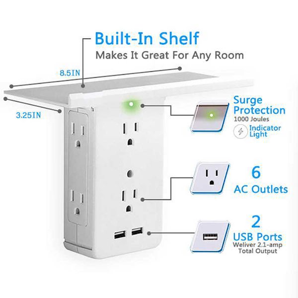 american home tray bracket 1 to 6 port us plus 2*2.1a usb ports output conversion shelf power socket
american home tray bracket 1 to 6 port us plus 2*2.1a usb ports output conversion shelf power socket