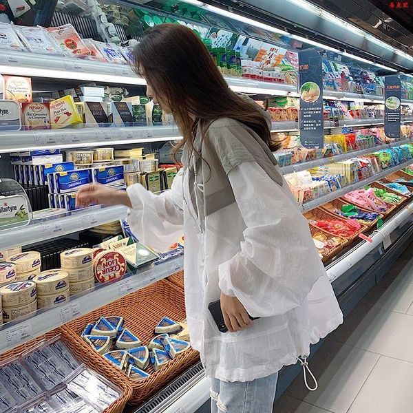 women's jackets sun protection clothing women students korea 2021 loose hong kong style contrast stitching thin coat hooded streetwear, Black;brown
women's jackets sun protection clothing women students korea 2021 loose hong kong style contrast stitching thin coat hooded streetwear, Black;brown