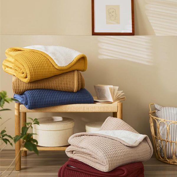 blankets waffle cotton lamb wool knitted blanket for working travel home sofa cover bedspread throw autumn/winter decoration
blankets waffle cotton lamb wool knitted blanket for working travel home sofa cover bedspread throw autumn/winter decoration