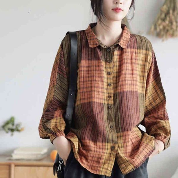 women's cape arrival autumn women shirt plus size batwing sleeve loose casual plaid blouse vintage cotton linen shirts womens, Black
women's cape arrival autumn women shirt plus size batwing sleeve loose casual plaid blouse vintage cotton linen shirts womens, Black