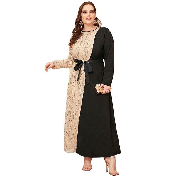 casual dresses sequined contrast patchwork elegant party dress plus size 5xl women summer long sleeve casaul maxi muslim, Black;gray
casual dresses sequined contrast patchwork elegant party dress plus size 5xl women summer long sleeve casaul maxi muslim, Black;gray