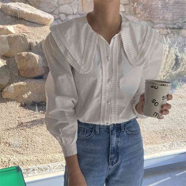 spring french retro blouse women doll collar pleated lantern sleeve shirt loose buttons solid vintage 13792 210421, White
spring french retro blouse women doll collar pleated lantern sleeve shirt loose buttons solid vintage 13792 210421, White