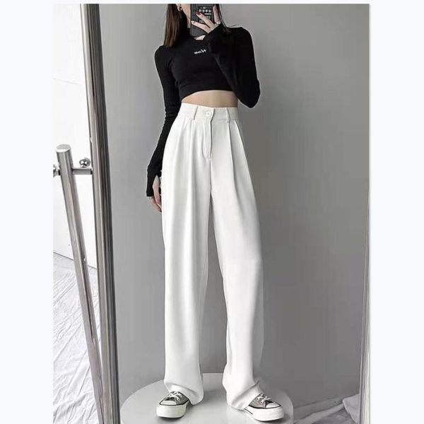 women's pants & capris women 2021 spring summer fashion loose wide leg female high waist casual ladies solid color long trousers e130, Black;white
women's pants & capris women 2021 spring summer fashion loose wide leg female high waist casual ladies solid color long trousers e130, Black;white