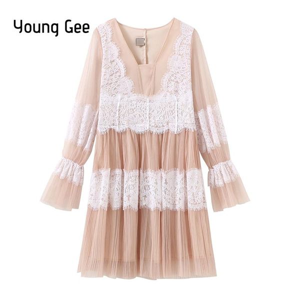 casual dresses young gee summer autumn sweet lace floral dress women v-neck mesh flare sleeve party cake pleated vestidos, Black;gray
casual dresses young gee summer autumn sweet lace floral dress women v-neck mesh flare sleeve party cake pleated vestidos, Black;gray