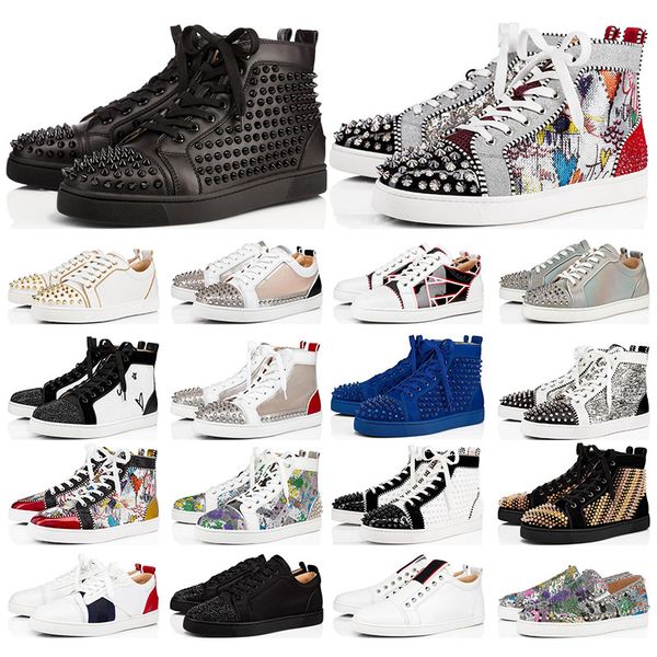 red bottoms men women dress shoes fashion flat spikes rivet shoe high suede leather glitter party lovers wedding grand sneakers with box dus, Black
red bottoms men women dress shoes fashion flat spikes rivet shoe high suede leather glitter party lovers wedding grand sneakers with box dus, Black