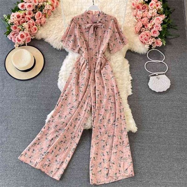 sen is sweet and age-reducing bow tie lace floral chiffon jumpsuit with waist thin wide leg pants gk863 210507, Black;white
sen is sweet and age-reducing bow tie lace floral chiffon jumpsuit with waist thin wide leg pants gk863 210507, Black;white