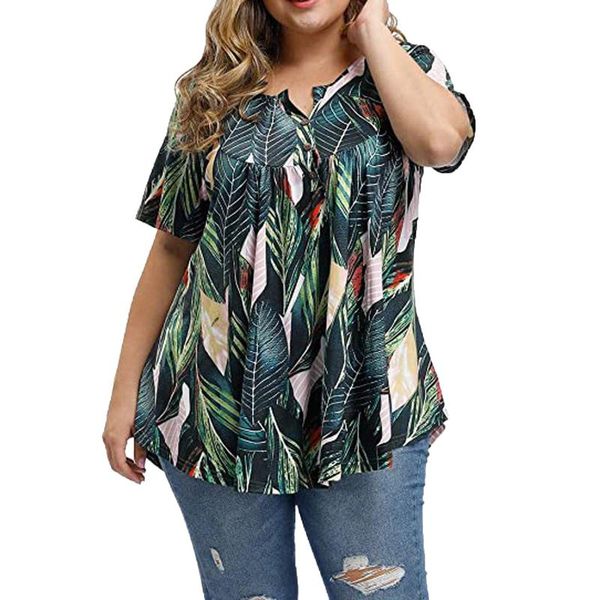 plus size t-shirt 2021 fashion women summer short sleeve blouse large floral print casual clothing, Black
plus size t-shirt 2021 fashion women summer short sleeve blouse large floral print casual clothing, Black