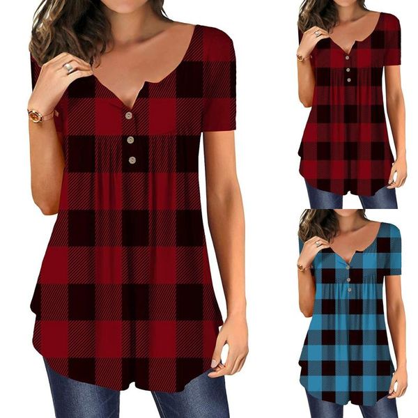 women's t-shirt women casual shirts plaid printing plus size printed loose button tunic camisetas mujer 2021 camiseta r5, White
women's t-shirt women casual shirts plaid printing plus size printed loose button tunic camisetas mujer 2021 camiseta r5, White