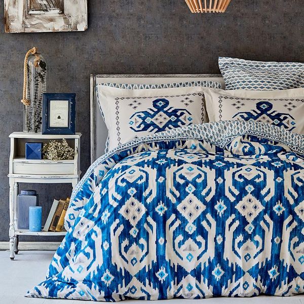 bedding sets home neos blue cotton double duvet cover set bedroom 100%