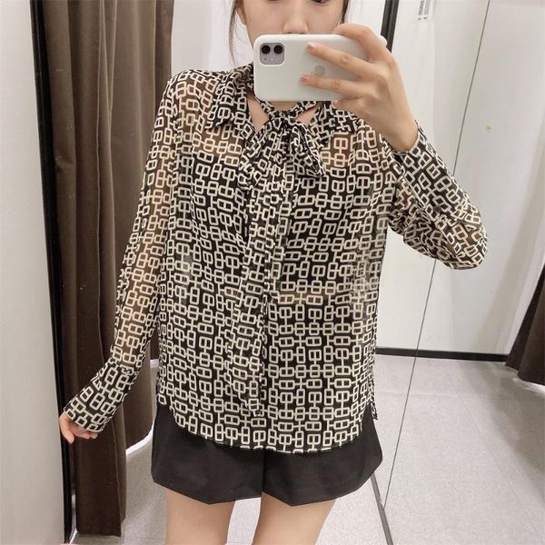 women's blouses & shirts 2021 autumn women style european and american loose long-sleeved printed shirt with bow, White
women's blouses & shirts 2021 autumn women style european and american loose long-sleeved printed shirt with bow, White