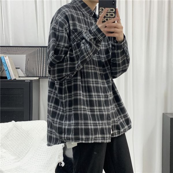 men's jackets camisa xadrez de manga comprida masculina, camisa clássica solta gola virada para homens, camiseta tamanho gran com botõe, Black;brown
men's jackets camisa xadrez de manga comprida masculina, camisa clássica solta gola virada para homens, camiseta tamanho gran com botõe, Black;brown
