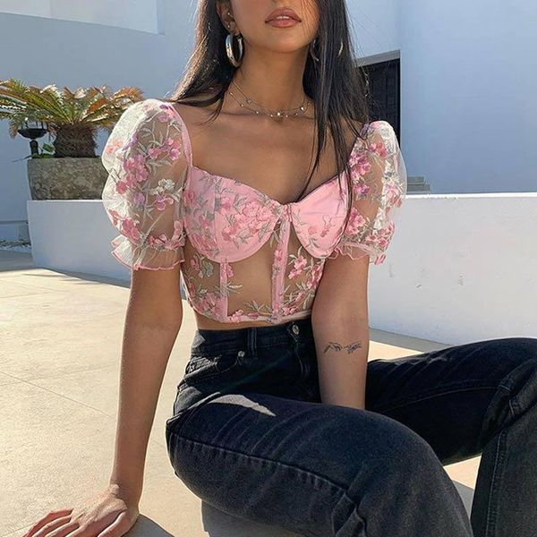 women's blouses & shirts women mesh sheer see-through ruffle sleeve fashion embroider transparent floral female blusas 0oem, White
women's blouses & shirts women mesh sheer see-through ruffle sleeve fashion embroider transparent floral female blusas 0oem, White