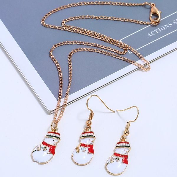 earrings & necklace european and america cute cartoon dripping oil colored snowman christmas gift set jewelry sets, Silver
earrings & necklace european and america cute cartoon dripping oil colored snowman christmas gift set jewelry sets, Silver