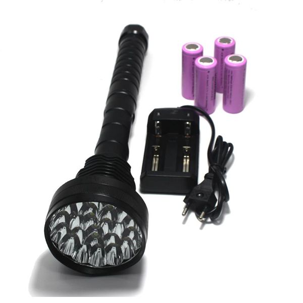 lumens 15 x xm-l t6 5 mode outdoor tactical led 1200m lighting distance hunting + 4*18650 battery +charger flashlights torches
lumens 15 x xm-l t6 5 mode outdoor tactical led 1200m lighting distance hunting + 4*18650 battery +charger flashlights torches