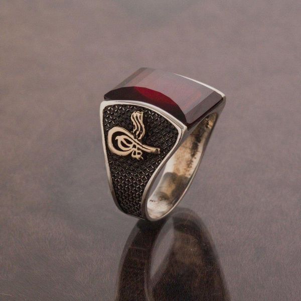 cluster rings 925 sterling red zircon stone tugra patterned silver ring fashion turkish premium quality handmade jawelery, Golden;silver
cluster rings 925 sterling red zircon stone tugra patterned silver ring fashion turkish premium quality handmade jawelery, Golden;silver