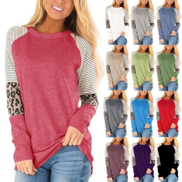 plus size casual women long sleeve t-shirts autumn striped patchwork leopard o-neck loose t-shirts fashion ladies tee 210507, White
plus size casual women long sleeve t-shirts autumn striped patchwork leopard o-neck loose t-shirts fashion ladies tee 210507, White