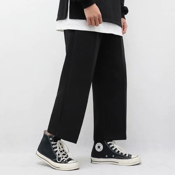 Solid Black Men Casual Pants Straight Mid Waist Loose Drawstring Pockets Daily All-match Streetwear Mens Clothing Chic Bottom
Solid Black Men Casual Pants Straight Mid Waist Loose Drawstring Pockets Daily All-match Streetwear Mens Clothing Chic Bottom