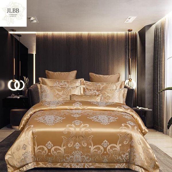 bedding sets luxury 4pcs golden gray jacquard soft satin silky set down duvet cover with zipper closure bed sheet pillowcases
bedding sets luxury 4pcs golden gray jacquard soft satin silky set down duvet cover with zipper closure bed sheet pillowcases