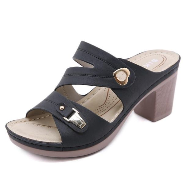dress shoes women's sandals summer style 2021 metal buckle thick heel comfortable large size female slippers footwear, Black
dress shoes women's sandals summer style 2021 metal buckle thick heel comfortable large size female slippers footwear, Black