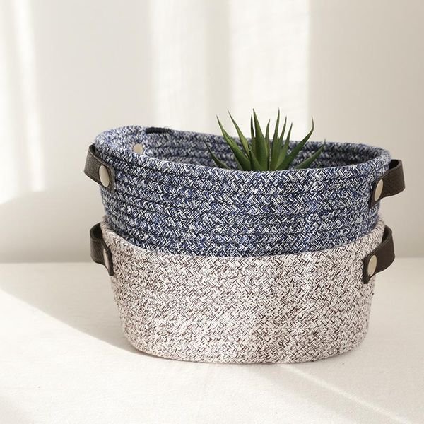 storage baskets 1pc hand-woven cotton rope basket home deskcosmetic sundries snack organizer
storage baskets 1pc hand-woven cotton rope basket home deskcosmetic sundries snack organizer