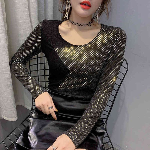 women's t-shirt fashion european clothes shiny tee patchwork bright gold t-shirt women 2021 spring autumn ropa mujer bottomin, White
women's t-shirt fashion european clothes shiny tee patchwork bright gold t-shirt women 2021 spring autumn ropa mujer bottomin, White