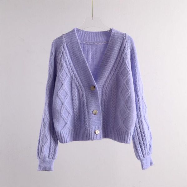 women's knits & tees 2021 women short knitted cardigans sweater fashion autumn long sleeve loose coat casual female button v neck solid, White
women's knits & tees 2021 women short knitted cardigans sweater fashion autumn long sleeve loose coat casual female button v neck solid, White
