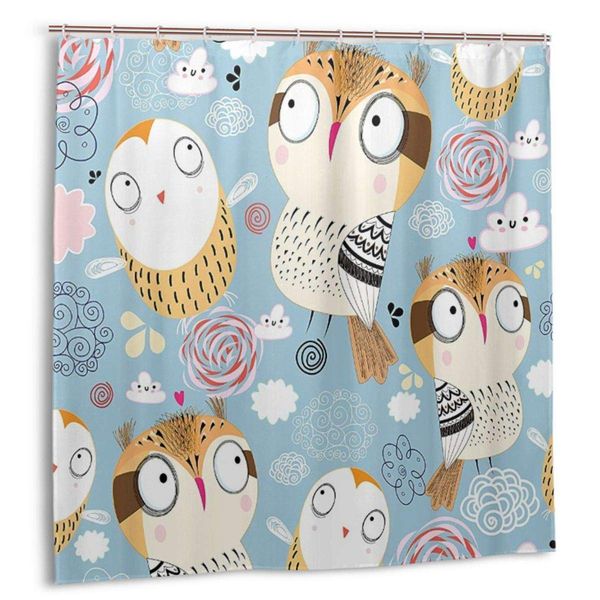 shower curtain,cute cartoon owls on blue background with clouds,custom design waterproof shower curtains bathroom decor include 
shower curtain,cute cartoon owls on blue background with clouds,custom design waterproof shower curtains bathroom decor include