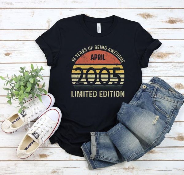 women's t-shirt limited editon 2005 birthday shirt, personalized 16th gift, summer round neck 100% cotton unisex, White
women's t-shirt limited editon 2005 birthday shirt, personalized 16th gift, summer round neck 100% cotton unisex, White