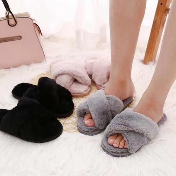 pair women slippers winter shoes flat sweet home indoor fur warm soft slip on solid color female slipper, Black
pair women slippers winter shoes flat sweet home indoor fur warm soft slip on solid color female slipper, Black