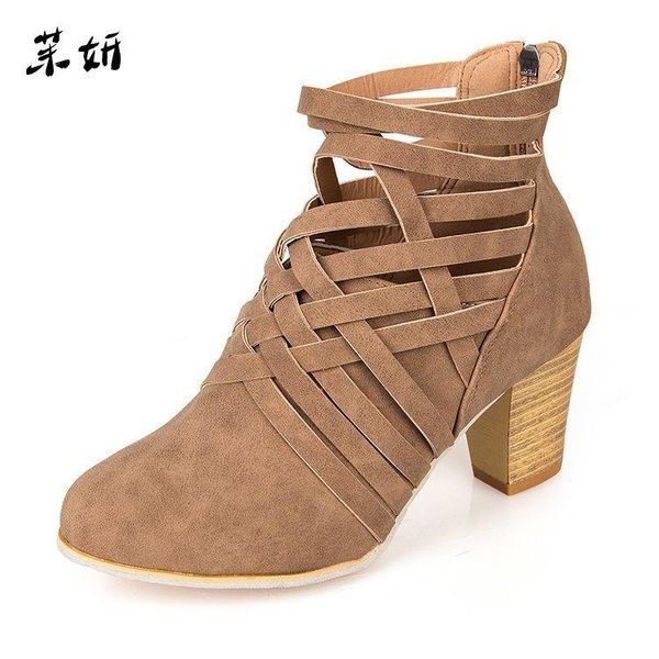boots autumn fashion large size women's sandal scrub fine with thick high-heeled sandals women breathable, Black
boots autumn fashion large size women's sandal scrub fine with thick high-heeled sandals women breathable, Black