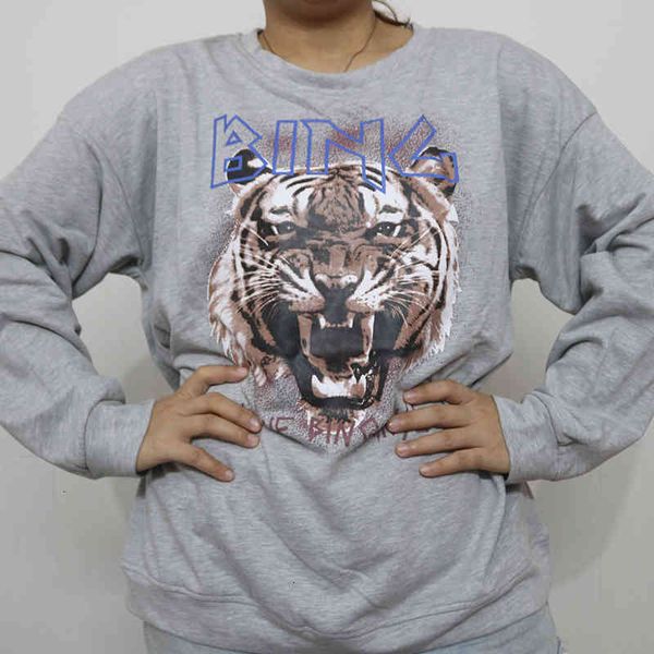 women's hoodies & sweatshirts autumn winter on the sweater girl sweatshirt tiger print pattern letter vintage j7l9, Black
women's hoodies & sweatshirts autumn winter on the sweater girl sweatshirt tiger print pattern letter vintage j7l9, Black