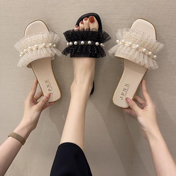 string bead slippers casual low flat shoes female slides slipers women luxury soft 2021 rubber basic pu fabric woman, Black
string bead slippers casual low flat shoes female slides slipers women luxury soft 2021 rubber basic pu fabric woman, Black