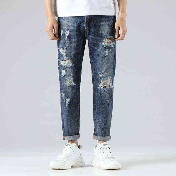 autumn 2021 and winter cowboy 9-point men's fashion brand broken hole beggar loose leisure wide leg harlan dad pants, Blue
autumn 2021 and winter cowboy 9-point men's fashion brand broken hole beggar loose leisure wide leg harlan dad pants, Blue