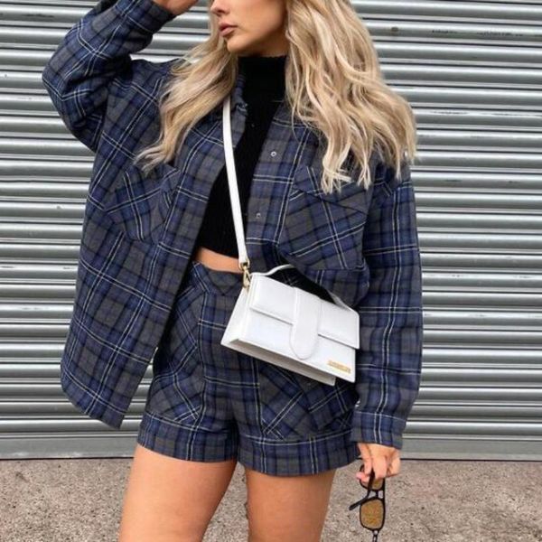 women's tracksuits holiwind 2021 women plaid oversized quilted shirt + shorts autumn winter padded jacket quilting outerwear lightweigh, Gray
women's tracksuits holiwind 2021 women plaid oversized quilted shirt + shorts autumn winter padded jacket quilting outerwear lightweigh, Gray