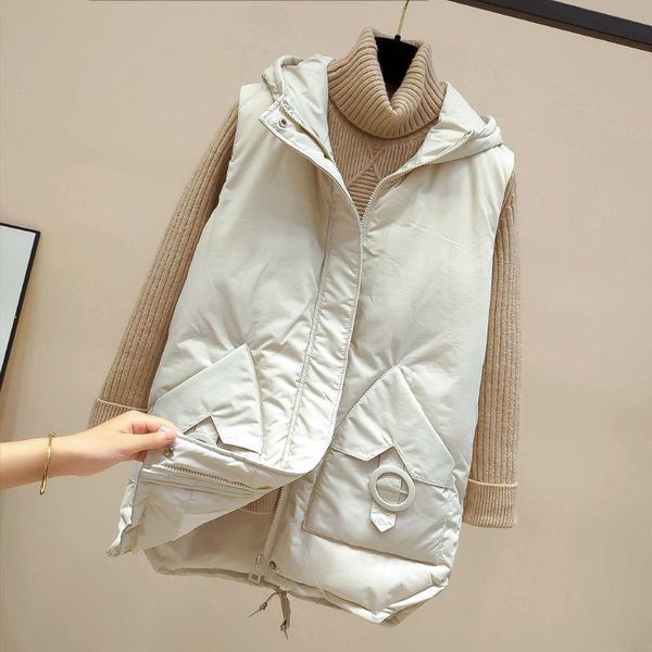 women's vests women winter vest coat cotton padded ladies feminino soild color pocket hooded waistcoat female zippers sleeveless jacket, Black;white
women's vests women winter vest coat cotton padded ladies feminino soild color pocket hooded waistcoat female zippers sleeveless jacket, Black;white