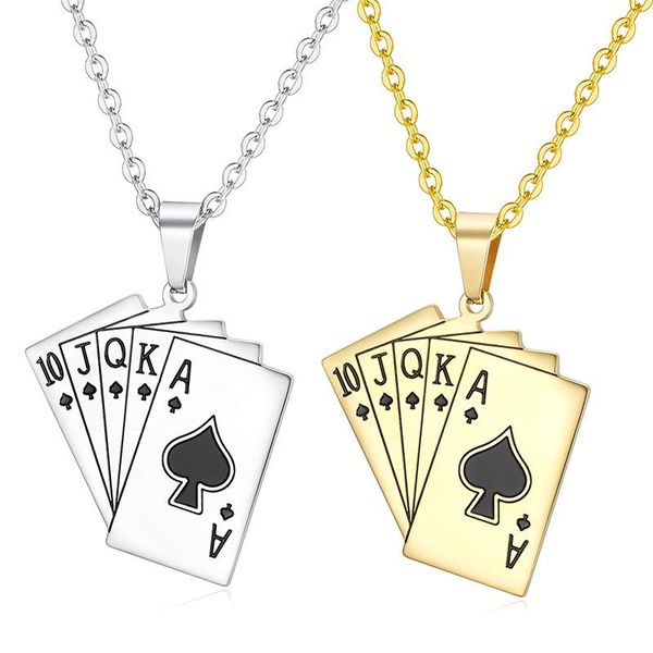 pendant necklaces for men vintage straight flush necklace silver color chain poker hip hop jewelry
pendant necklaces for men vintage straight flush necklace silver color chain poker hip hop jewelry