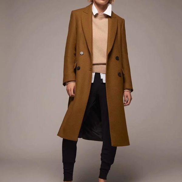 women's wool & blends xilom 2021 women autumn office lady soild long sleeve park coat female vintage streetwear double breasted casual, Black
women's wool & blends xilom 2021 women autumn office lady soild long sleeve park coat female vintage streetwear double breasted casual, Black