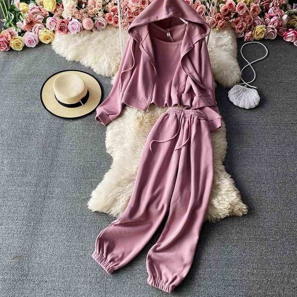 spring arrivals solid color long sleeve hooded zipper short sweatshirt pants two piece set mz576 210525, White
spring arrivals solid color long sleeve hooded zipper short sweatshirt pants two piece set mz576 210525, White