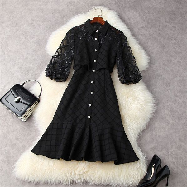 two piece dress spring runway lantern designers black trumpet sleeves transparent party dress mini bathrobe ou81, White
two piece dress spring runway lantern designers black trumpet sleeves transparent party dress mini bathrobe ou81, White