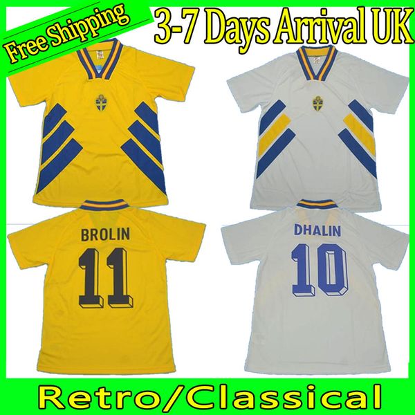 1994 sweden soccer jersey home yellow retro 94 classic antique vintage maillot away white football shirt #11 brolin #10 dahlin #7 larsson, Black;yellow
1994 sweden soccer jersey home yellow retro 94 classic antique vintage maillot away white football shirt #11 brolin #10 dahlin #7 larsson, Black;yellow